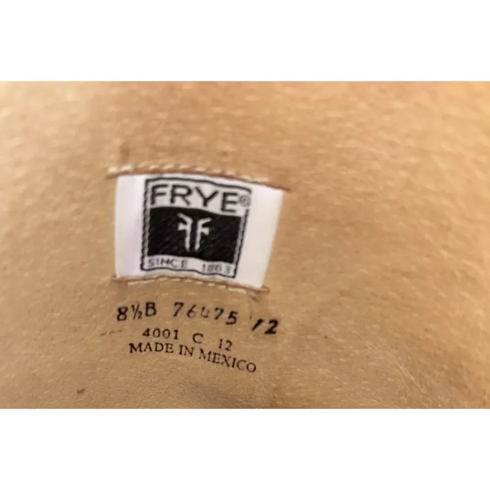 FRYE LOGO 76475 Cognac Leather Equestrian Riding Boots Women US 8.5 B
